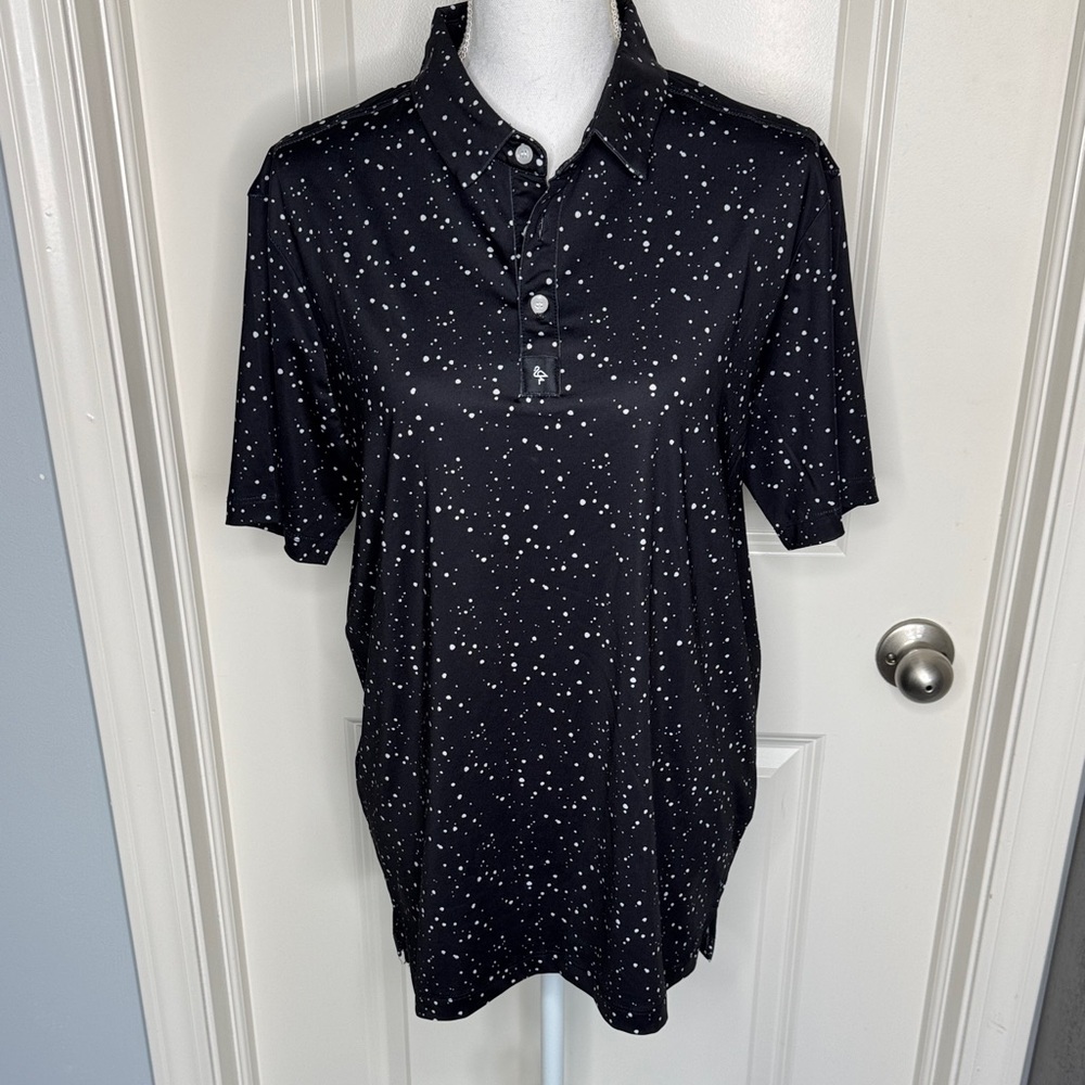 NWOT BYRD GANG black and White mens polo size small